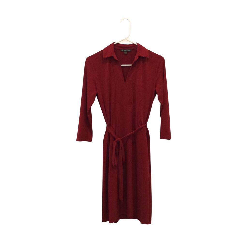 Brooks‎ Brothers Womens Jersey Tie Dress Sz XS Red Business Casual Office Career